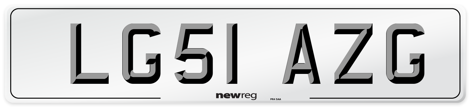 LG51 AZG Number Plate from New Reg